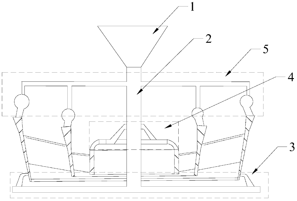 Dynamic balance pouring system of double-layer blade thin-wall guider