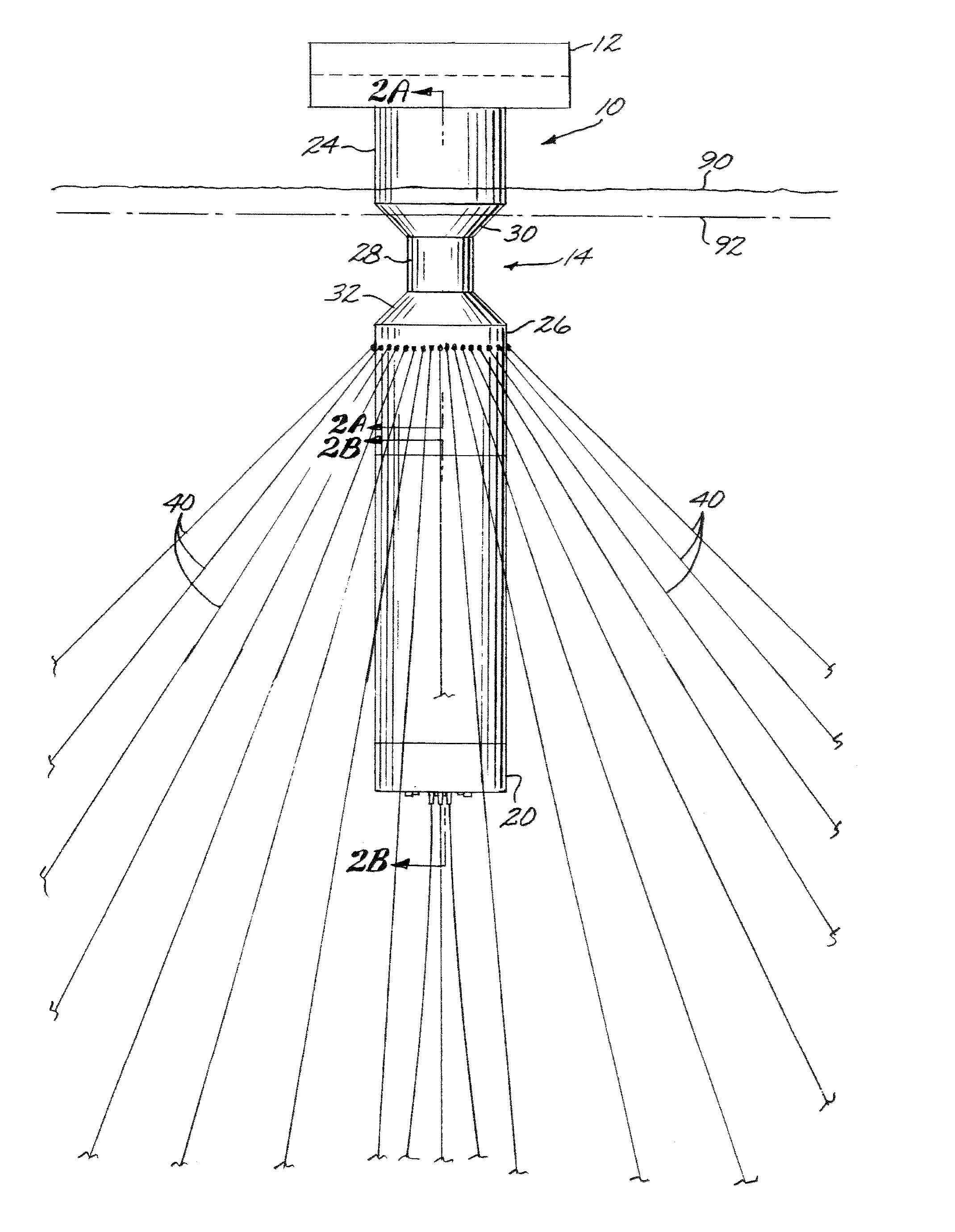 Spar-type offshore platform for ice flow conditions