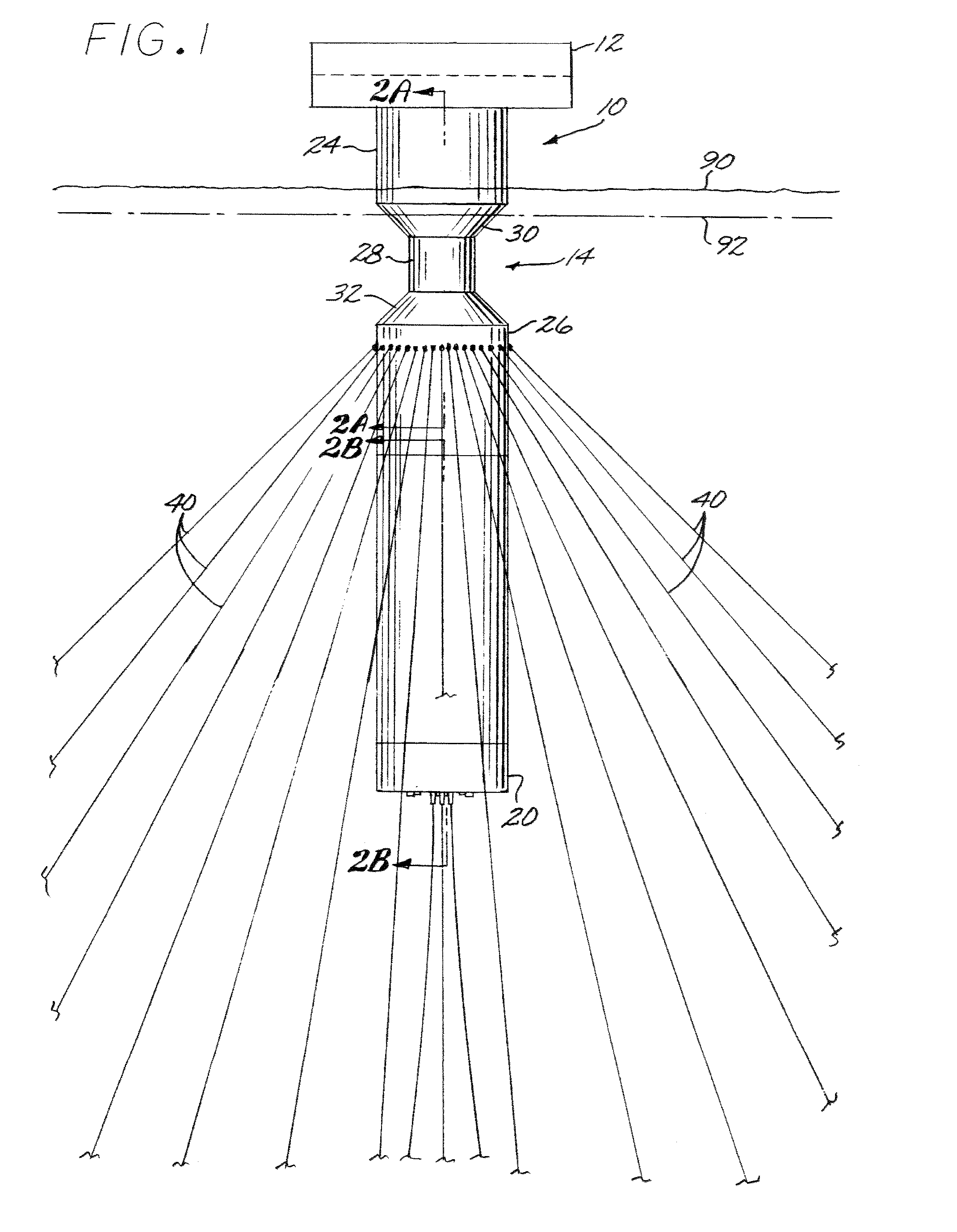 Spar-type offshore platform for ice flow conditions