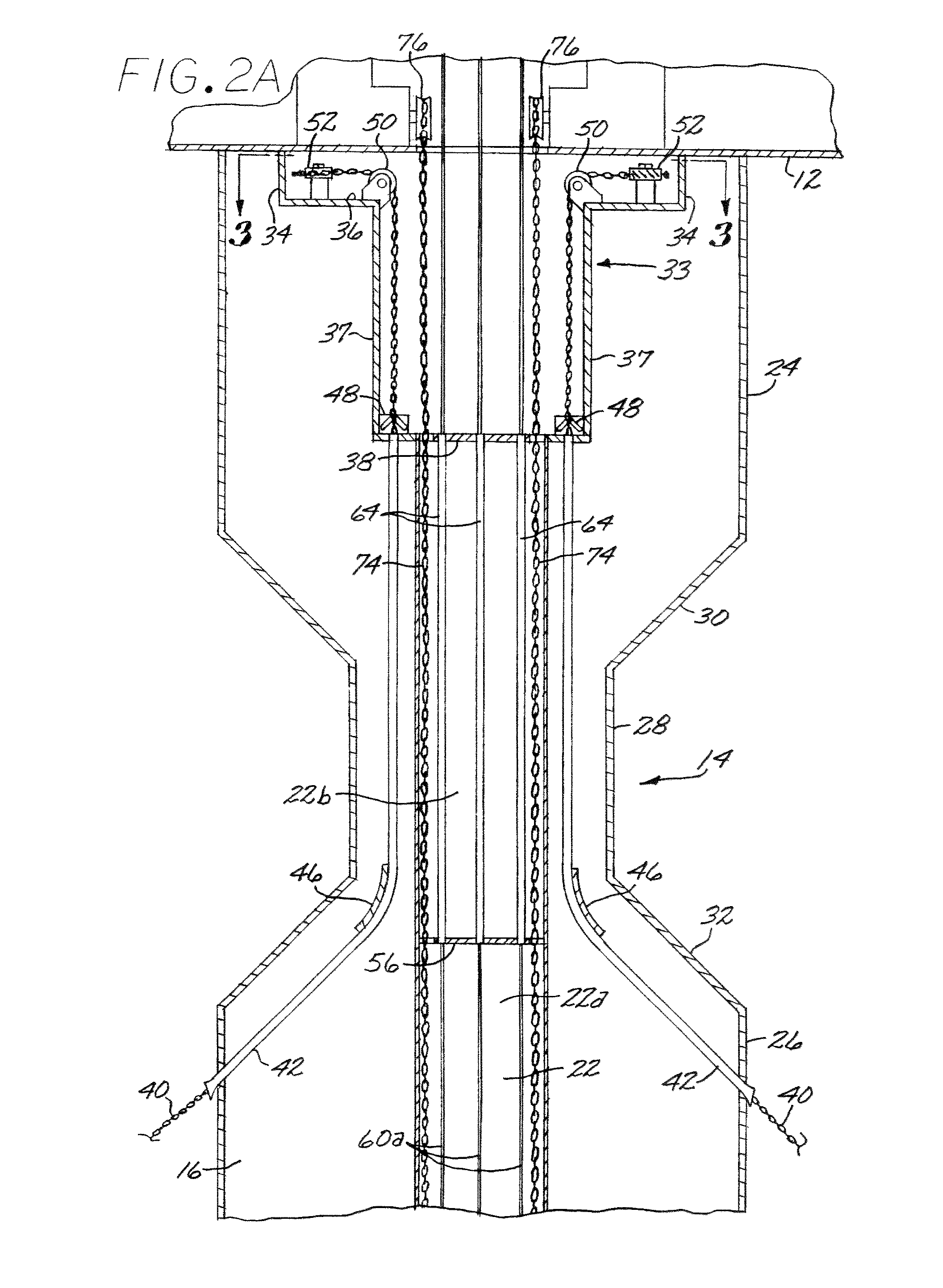 Spar-type offshore platform for ice flow conditions