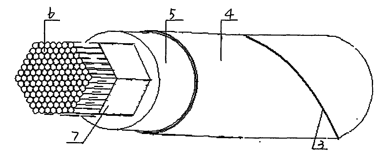 Compound type wind, rain and vibration resistance stay cable