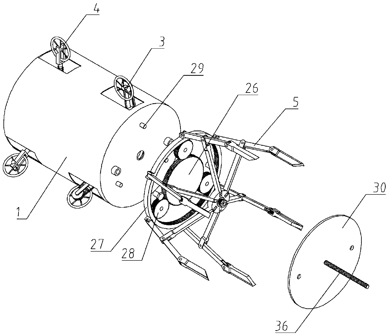 Automatic descaling equipment for large-mouth diameter tubular structure