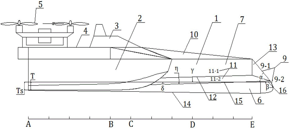 Carrier type high-speed water three-body unmanned platform