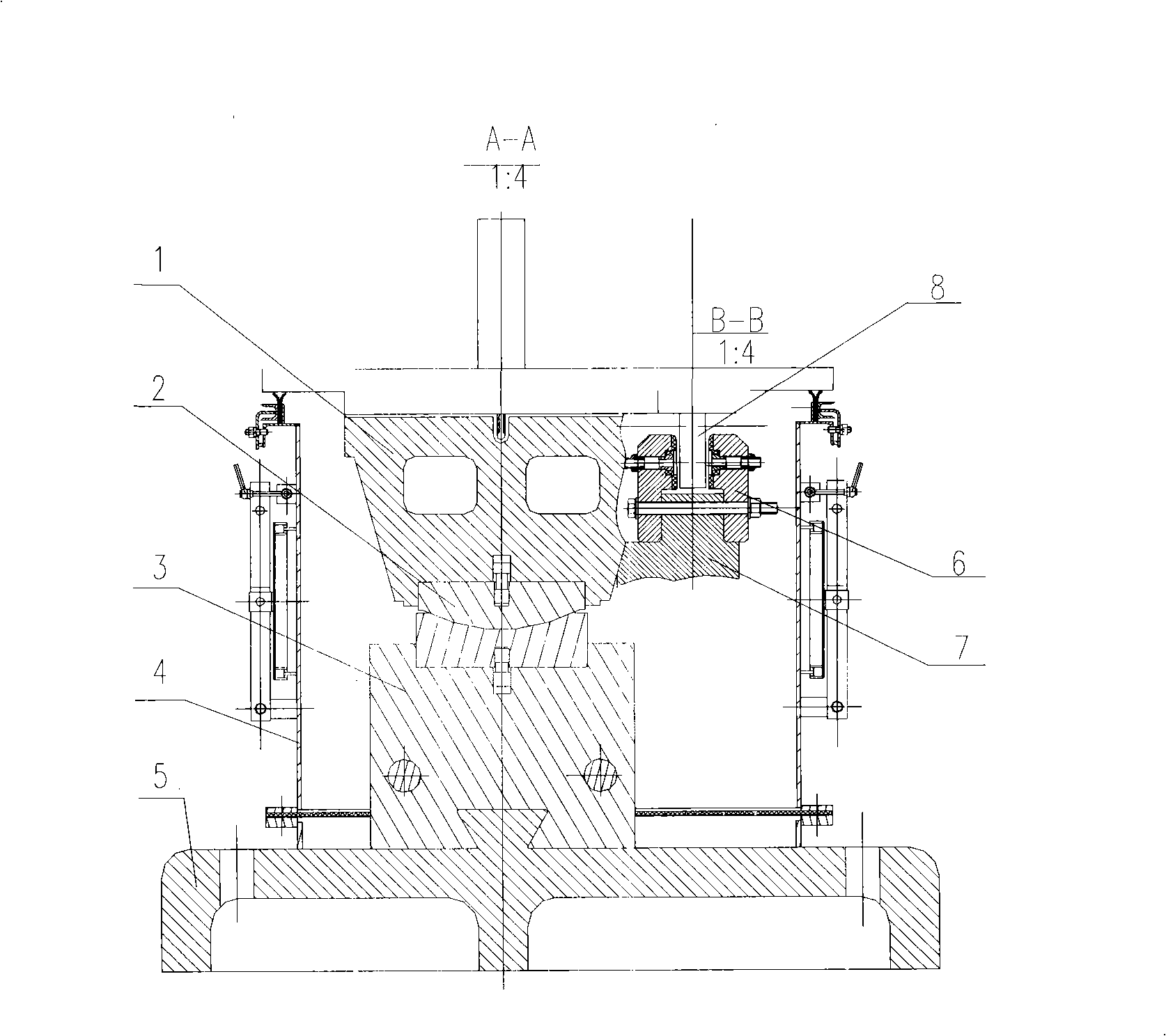 Design of pure static pressure sliding shoe structure for fixed end and free end in tube mill supporting device