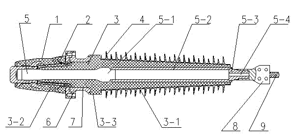 Solid insulated sleeve with inserting type connection