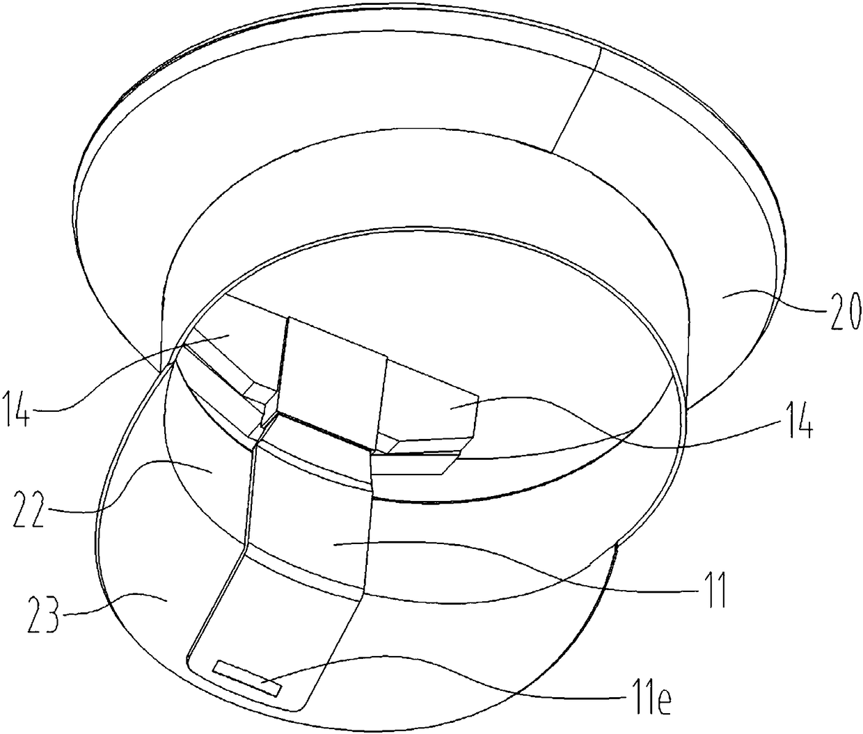 A large-brimmed hat with an embedded air purifier