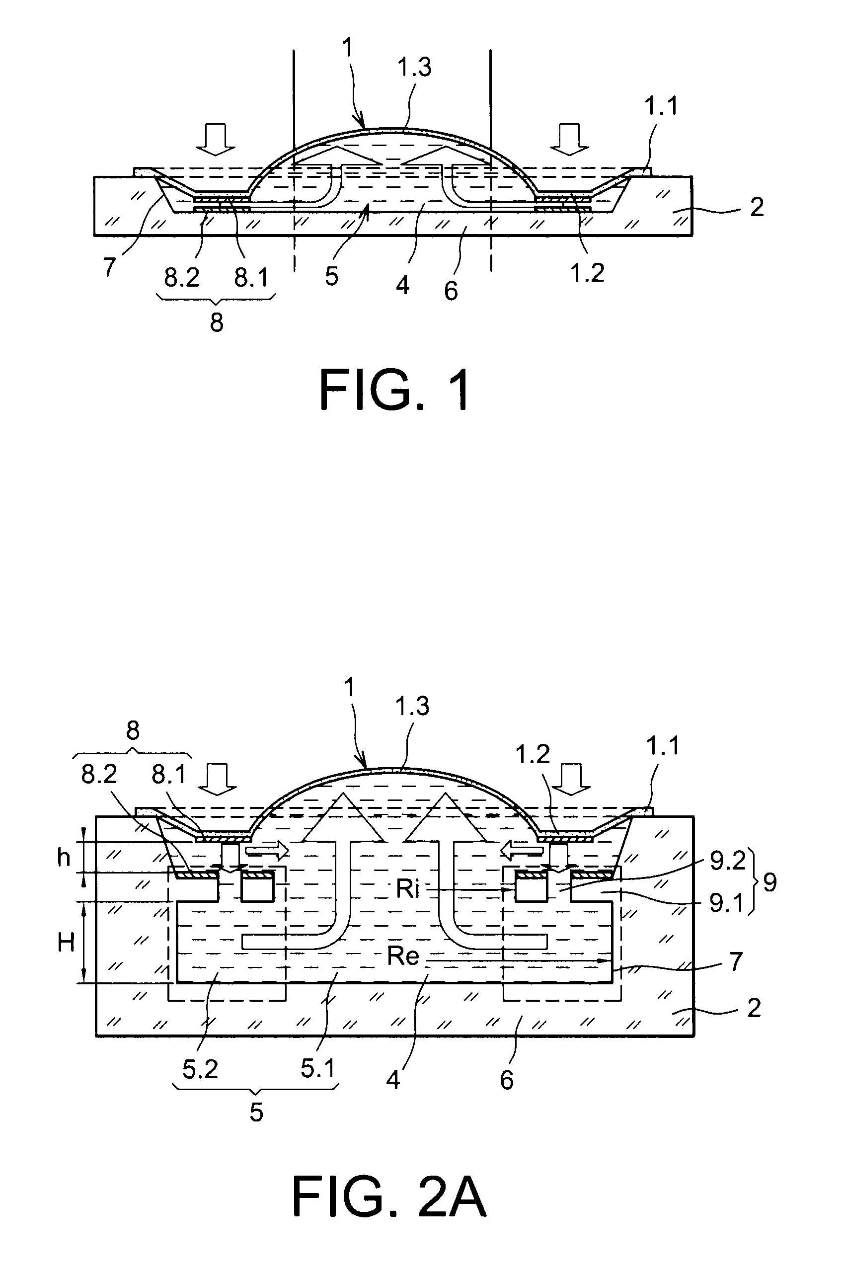 Membrane device the membrane of which can be deformed by actuation with a fast response time