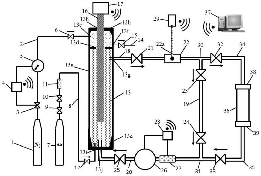 Device for simulating dissolved oxygen corrosion of whole wellbore pipe column of water injection well