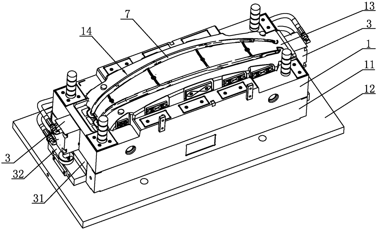 Injection mold for automobile trims