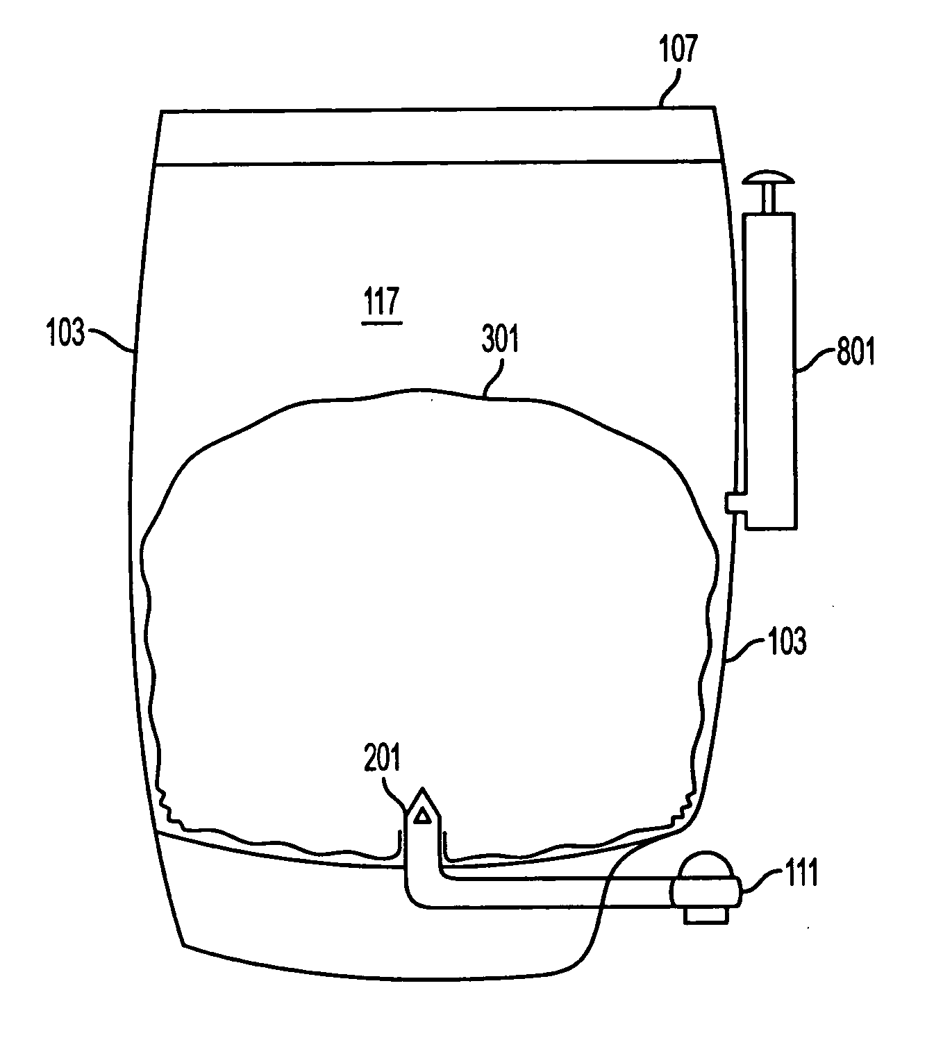 Portable water cooler for use with bagged fluids and bagged fluids for use therewith