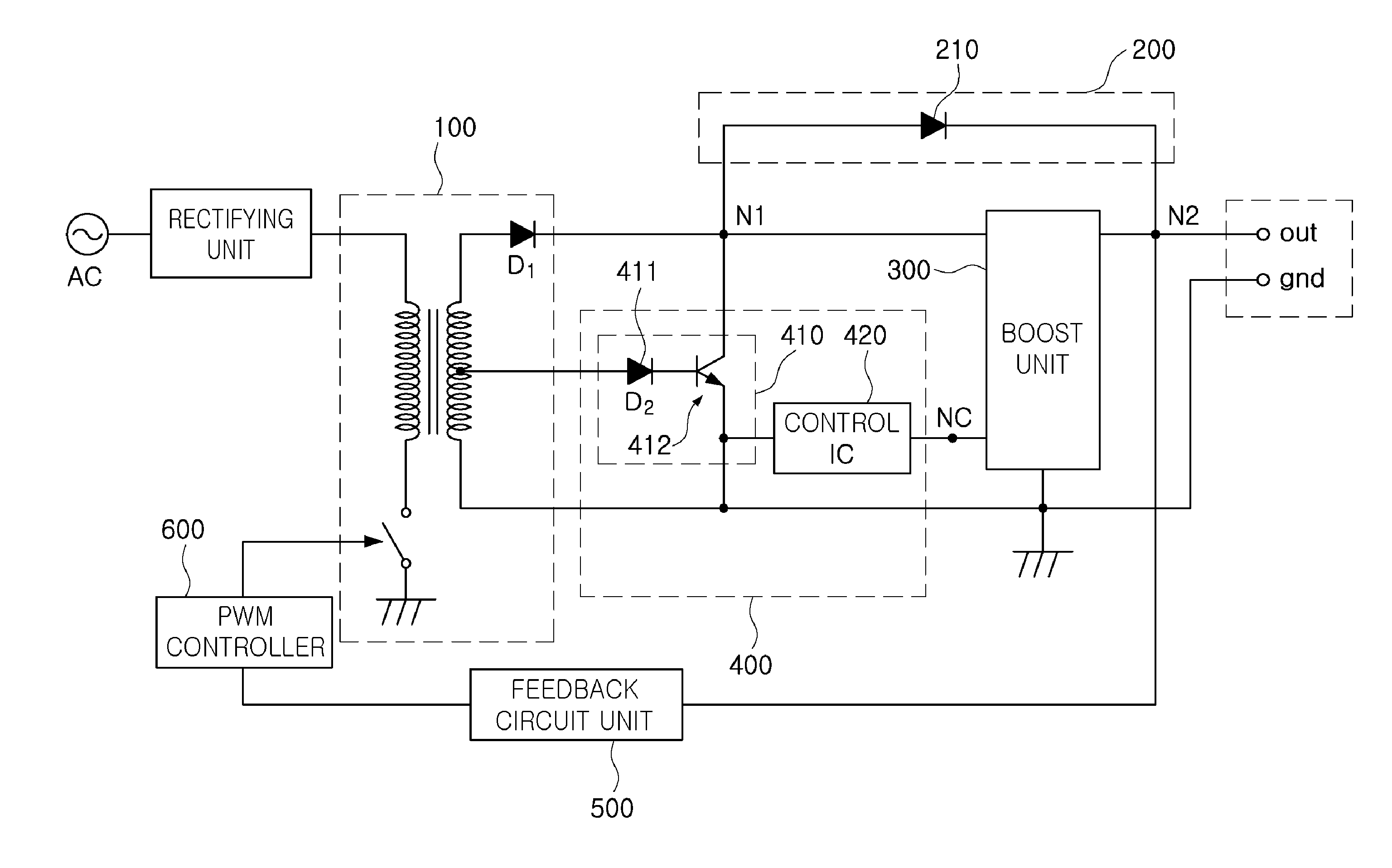 Switching mode power supply having multiple output