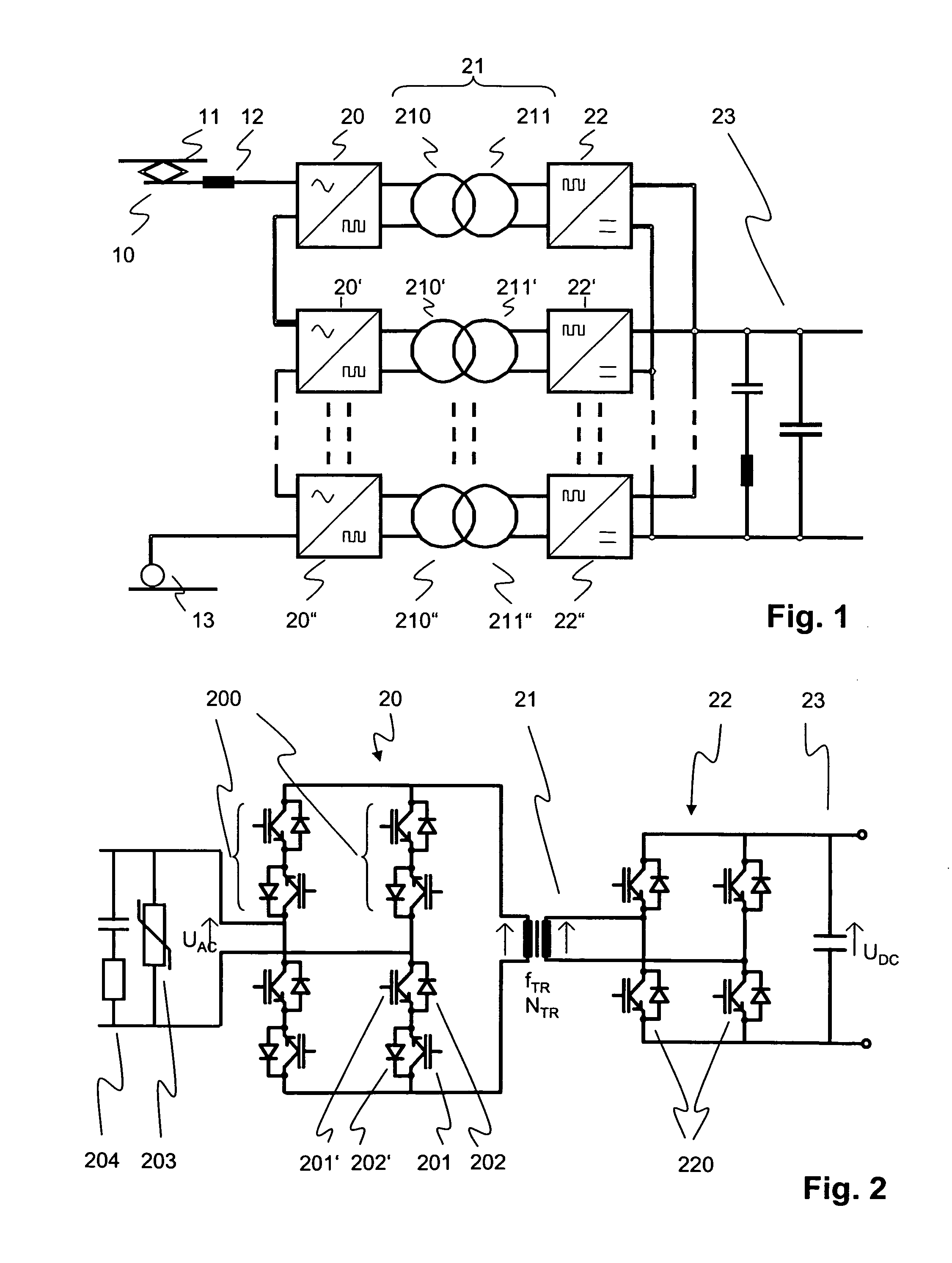 Multilevel AC/DC converter for traction applications