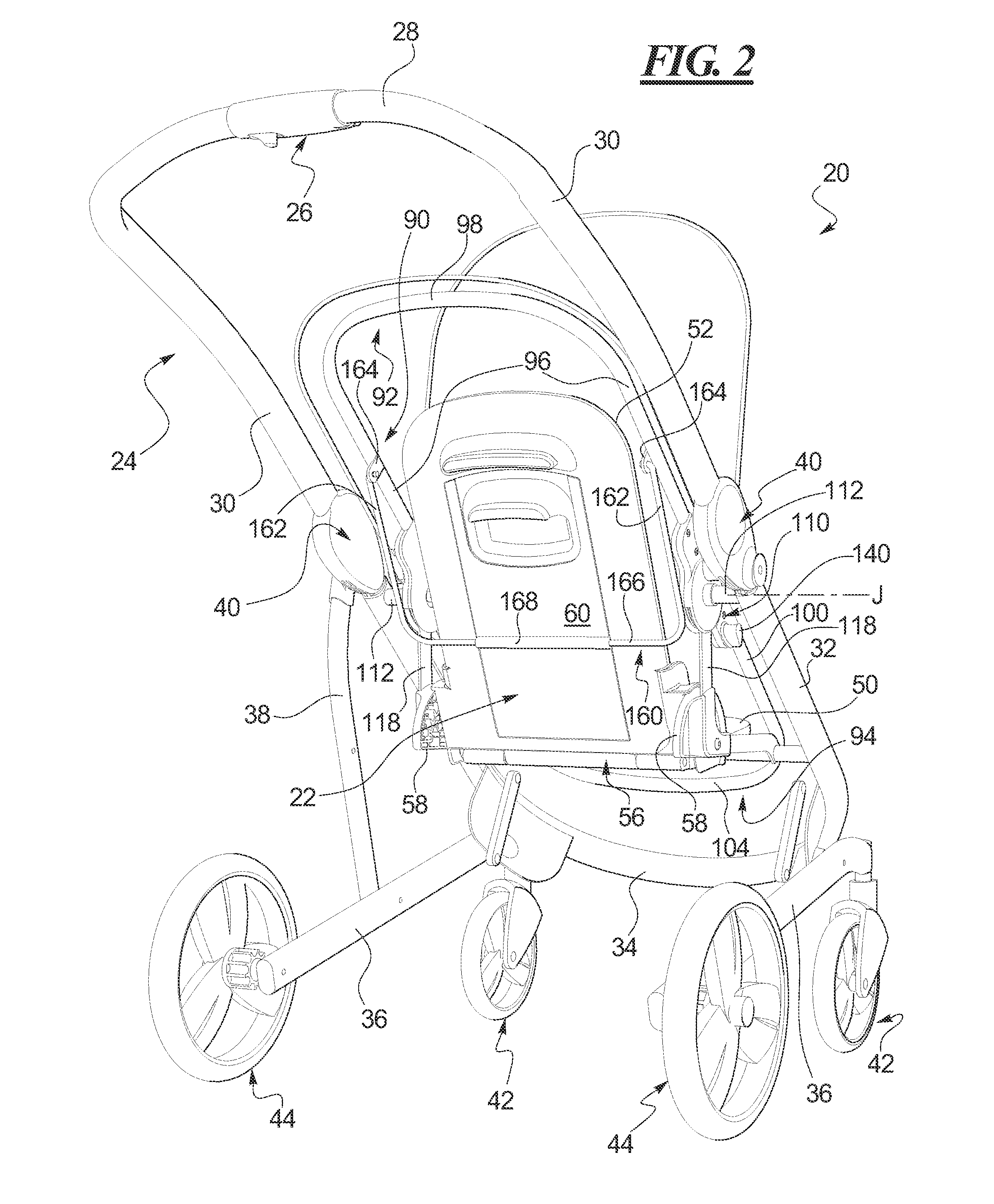 Convertible stroller seat