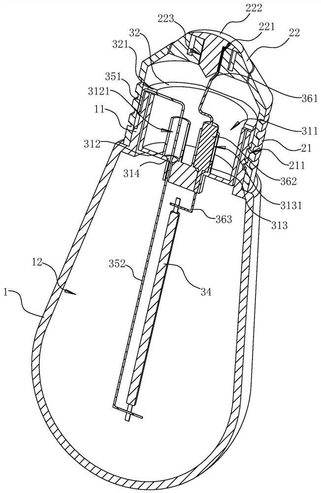 Bulb, bulb production equipment and bulb production process