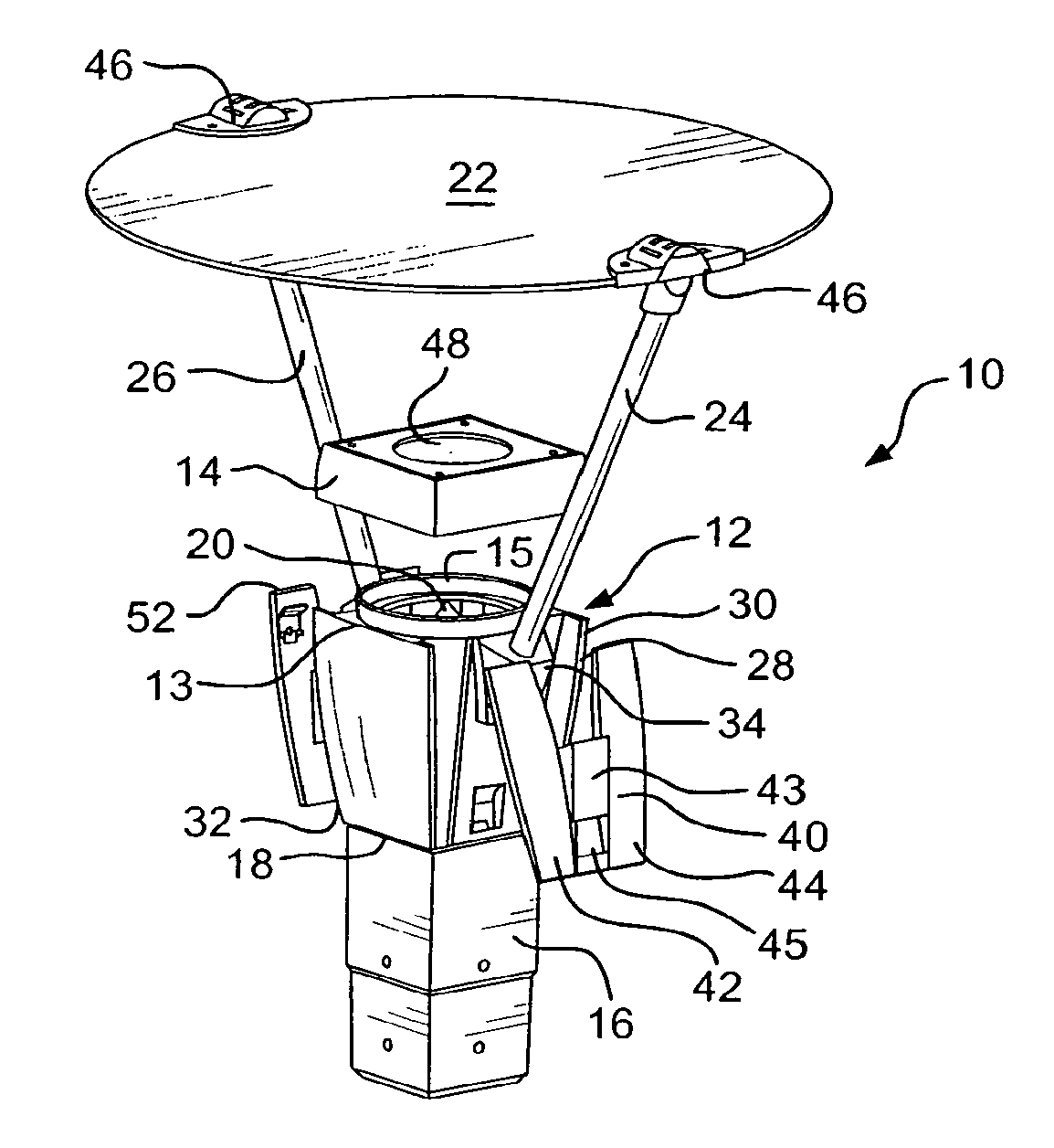 Lighting fixture having a latching system and an auxiliary emergency light