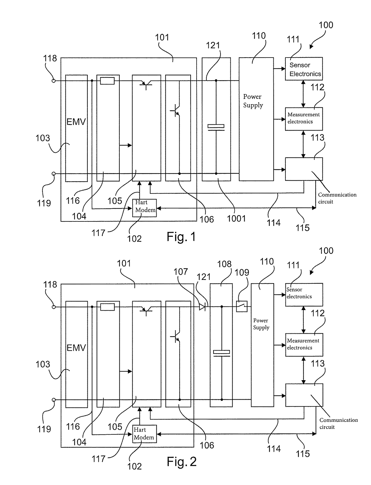 Propagation time sensor comprising a long-term energy store