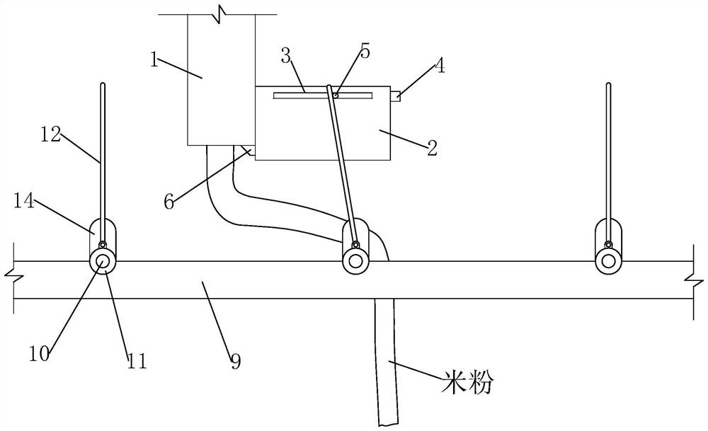 Rice noodle racking mechanism