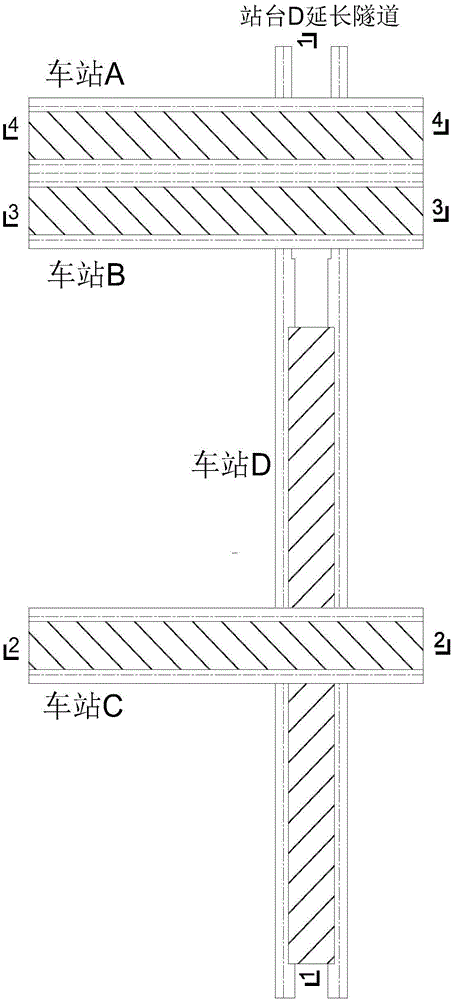 Fire disaster test device and method used for multi-line transfer stations of subway