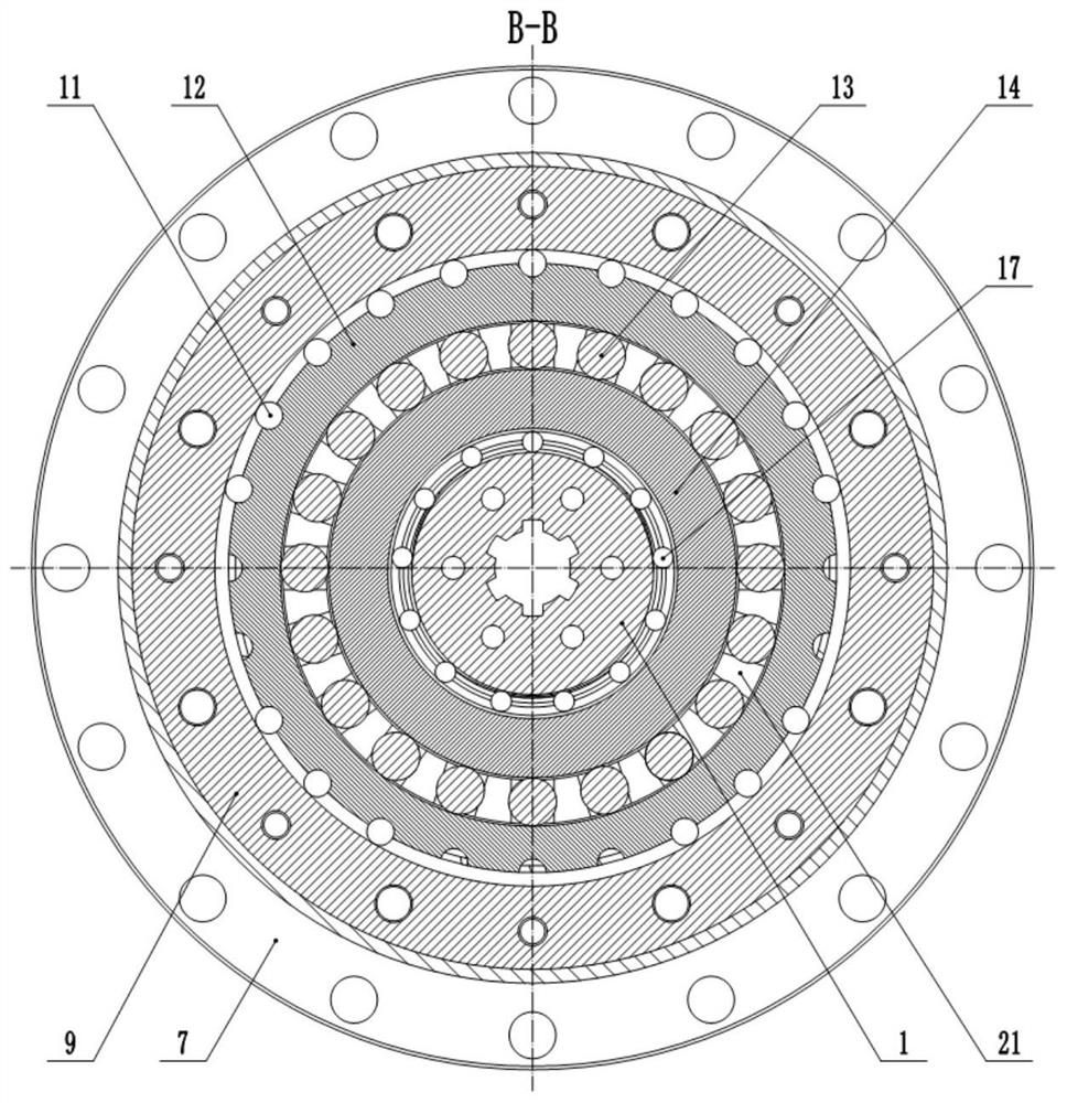 A self-balancing double-shock wave cam double-stage parallel planar movable gear reducer