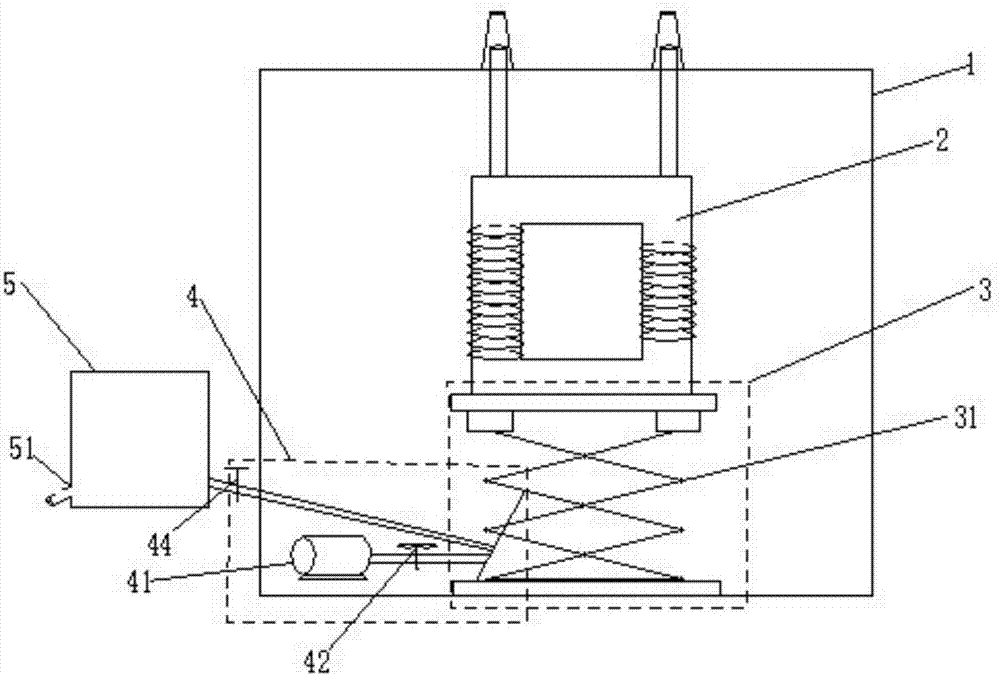 A single-phase oil-immersed transformer