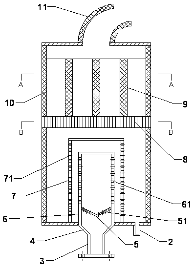 Composite exhausting evacuation silencer