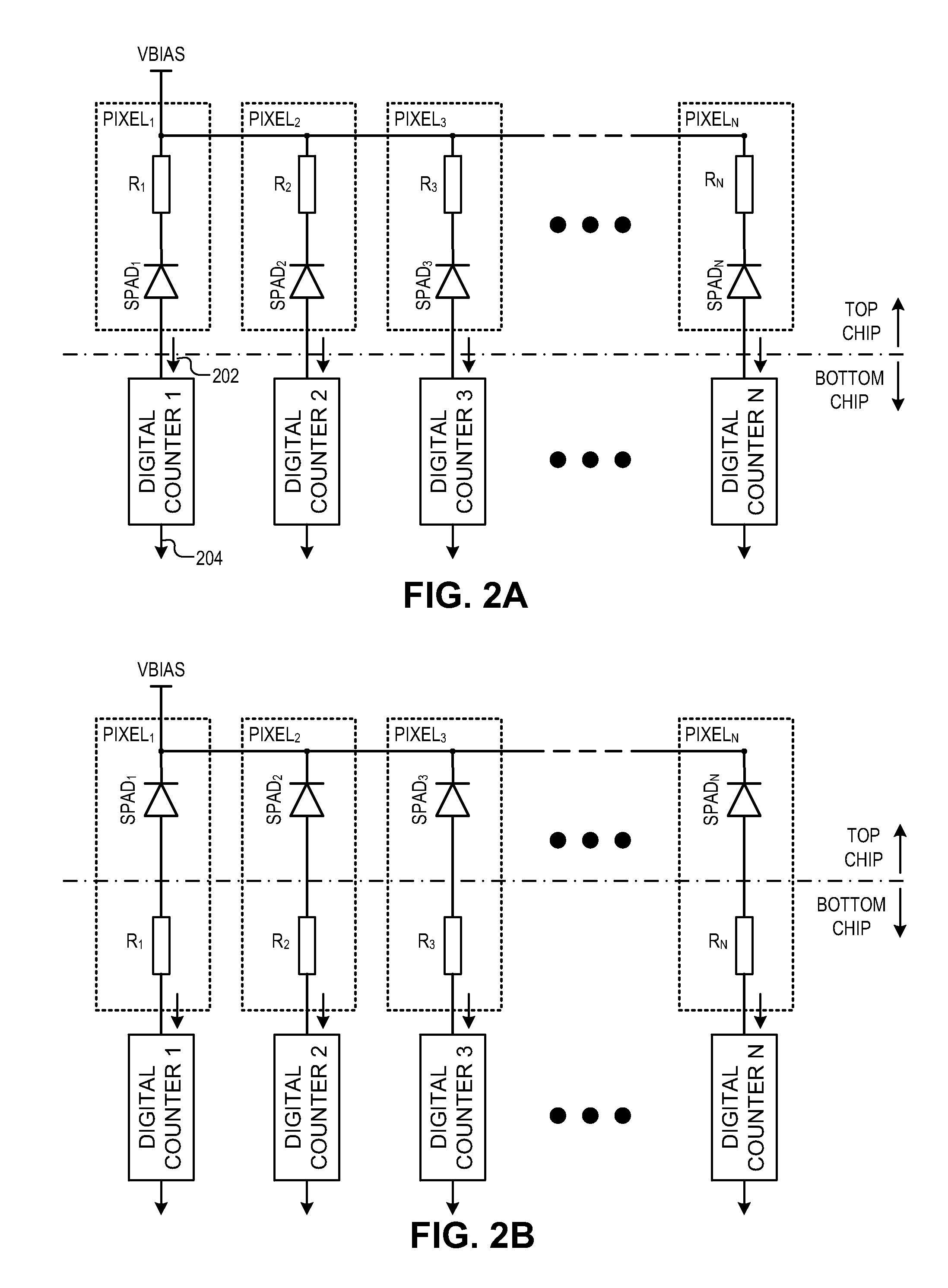 Stacked chip spad image sensor