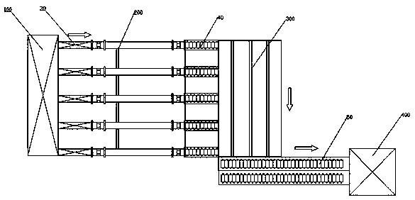 Continuous production system and production method for bamboo flattened plates