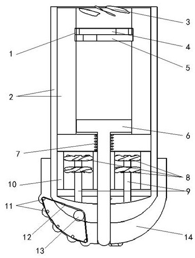 Hydraulic impact drill bit with rolling teeth