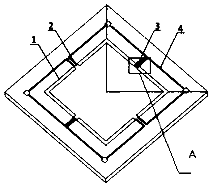 Dual-stress concentration structure micro pressure sensor core body and manufacturing method thereof