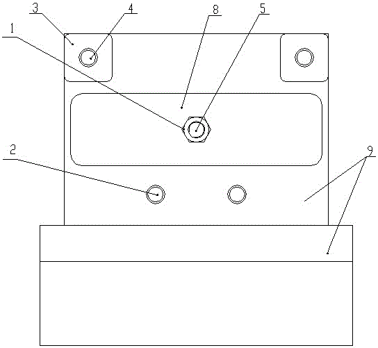 Drilling and positioning device for swinging part of four-claw material cover