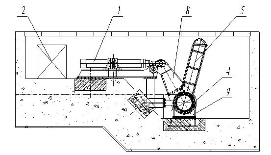 Bottom shaft driven flap gate