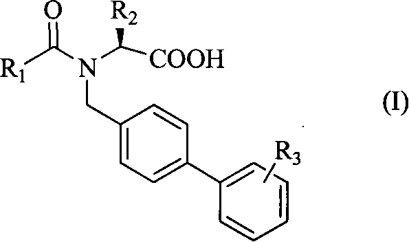 Amino-acid biphenyl compound and medicine usage thereof