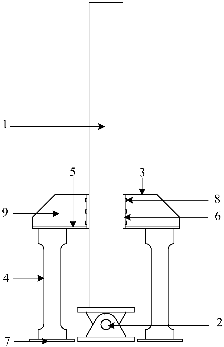 Post-earthquake function-recoverable one-way hinge column foot joint with additional anti-shear steel plate group