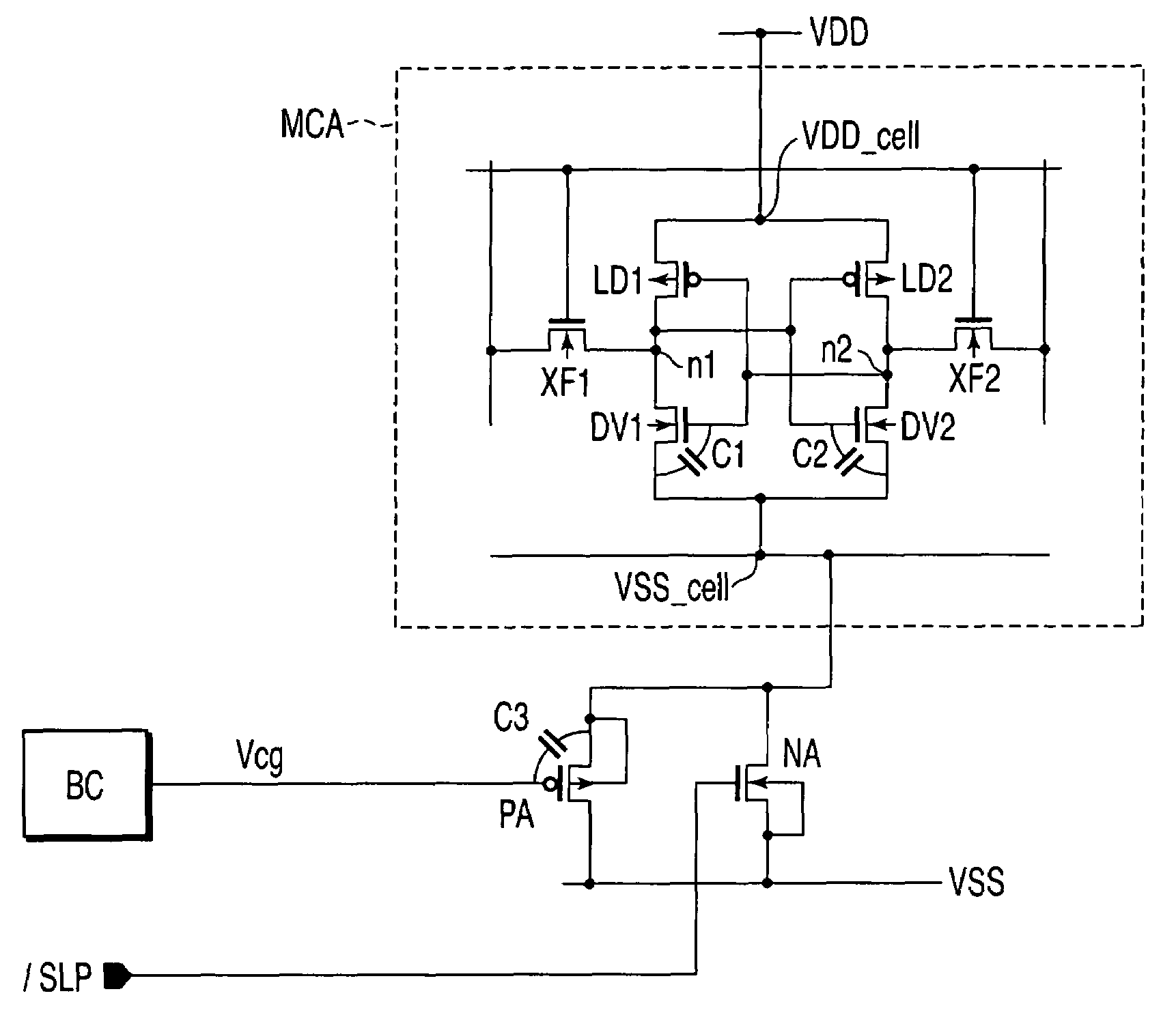 Static random access memory device and method of reducing standby current