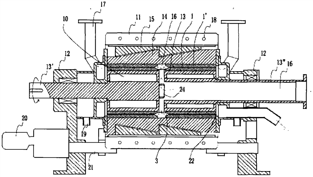 Tooth-profile-variable grinding disc for cylindrical pulping machine