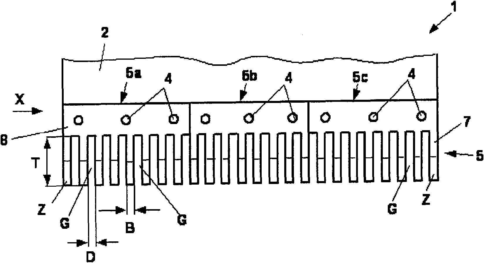 Comb fitting for a combing machine