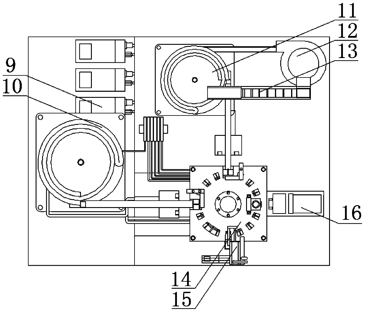 Black rice and spring automatic assembling device