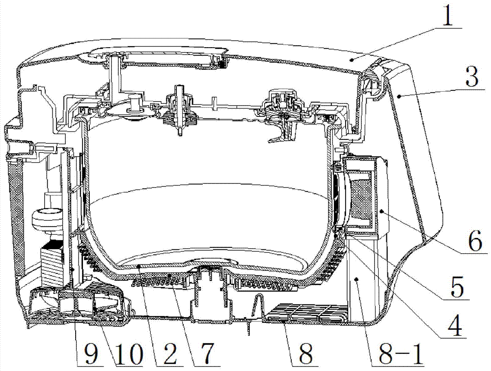 Cooling air duct structure of IH electrical pressure cooker