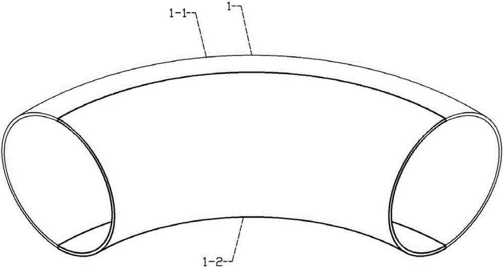 Auto-fill two-layer in-half wear resistant elbow of concrete pump truck and manufacturing method of wear resistant elbow