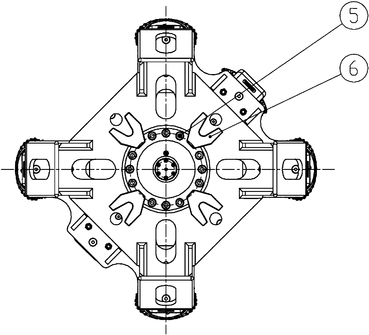 Key-type connection structure between the cutter head box and the pull rod of the patio drilling rig