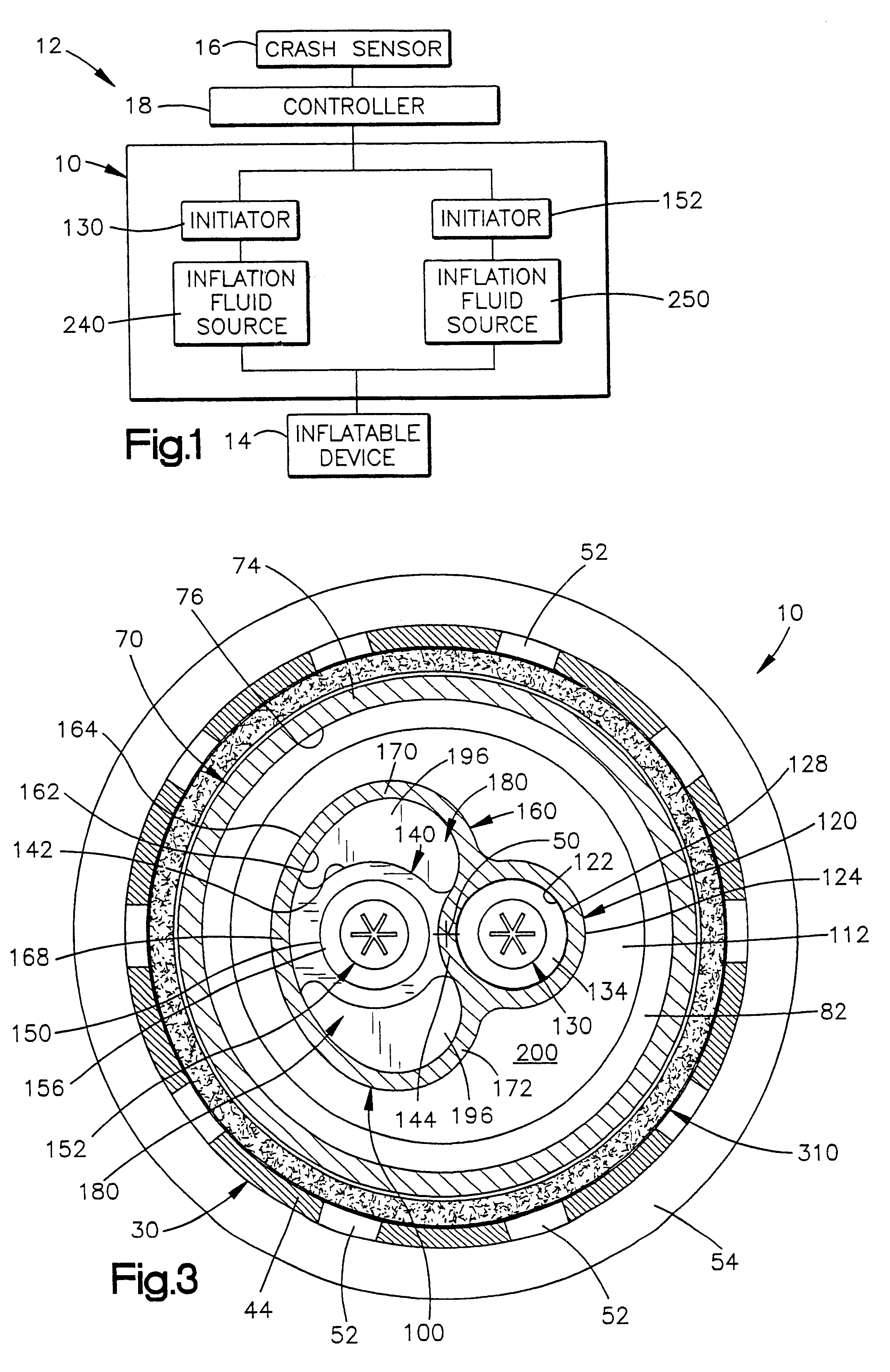 Dual stage air bag inflator