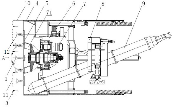 A hobless hard rock tunneling machine using microwave and high-pressure water jet to break rock