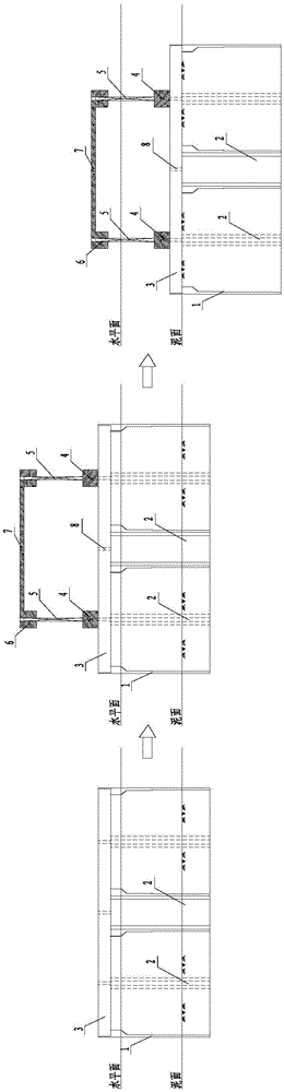 Box-type foundation sluice structure and construction method of enclosure opening