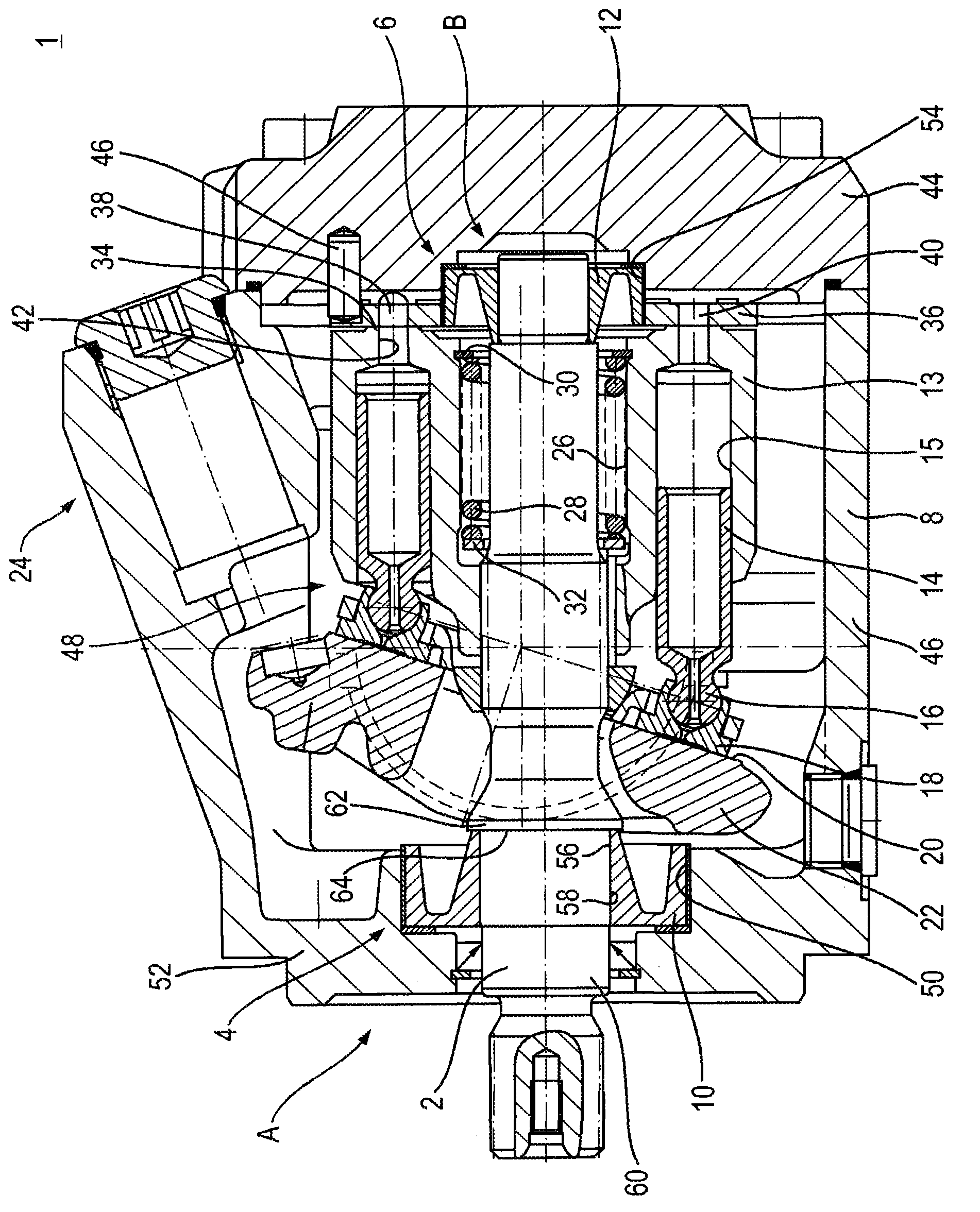 Bearing element for slide bearing utilized for supporting drive shaft of hydraulic machine i.e. axial piston pump, has supporting rod elastically deformable such that bending of drive shaft and/or misalignment in rod is compensated