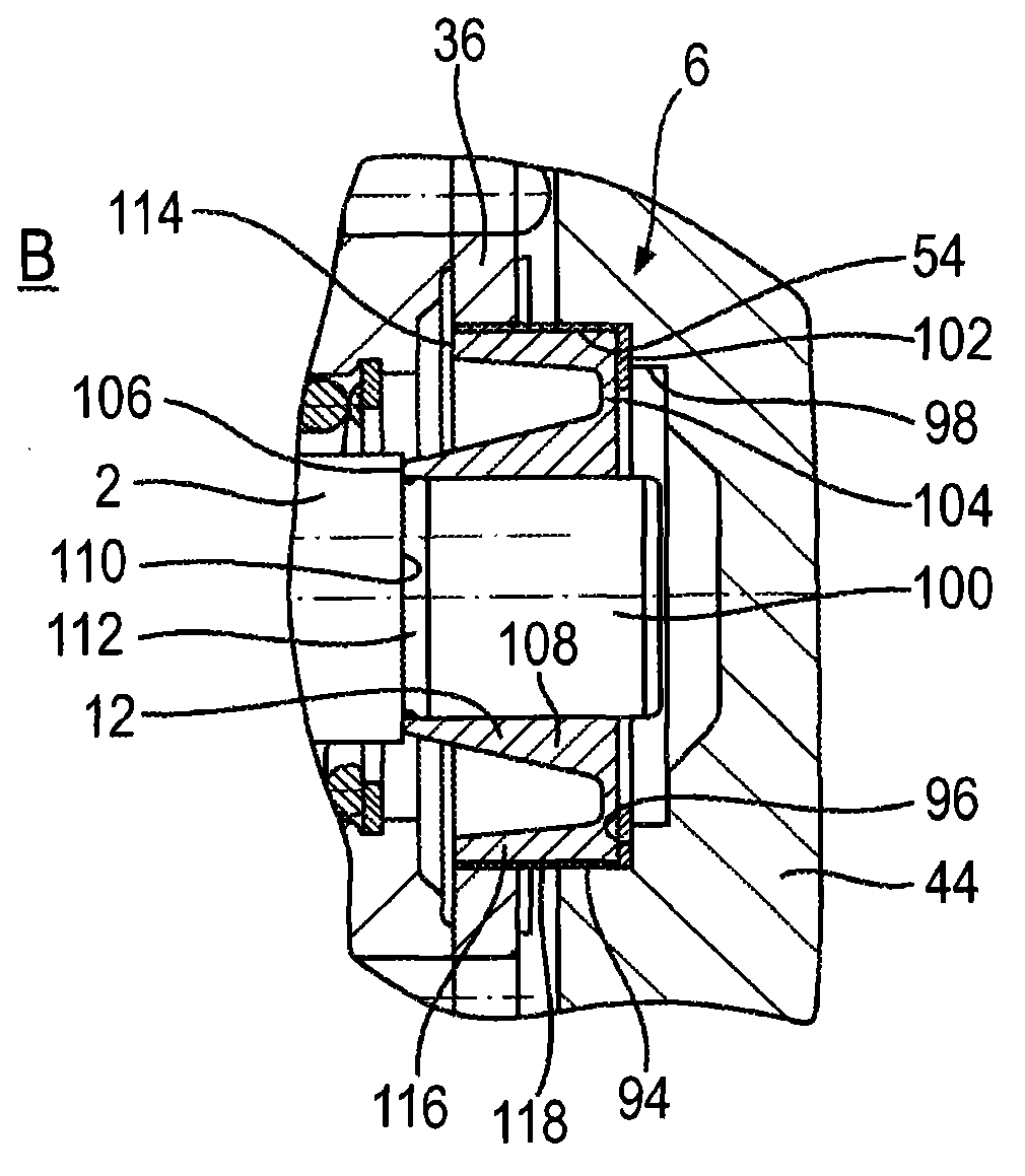 Bearing element for slide bearing utilized for supporting drive shaft of hydraulic machine i.e. axial piston pump, has supporting rod elastically deformable such that bending of drive shaft and/or misalignment in rod is compensated