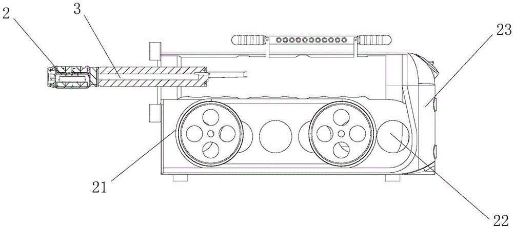 Non-contact type ultrasonic flaw-detecting machine for hollow car axle