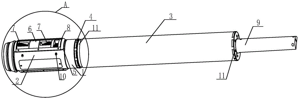 Non-contact type ultrasonic flaw-detecting machine for hollow car axle