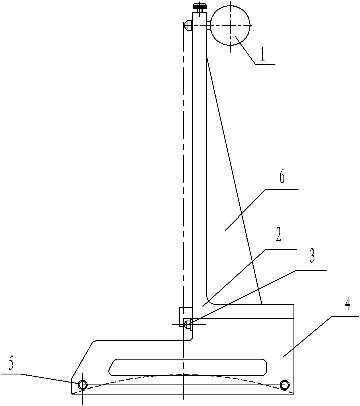 Locking sheet groove type blade assembled radial line deviation measuring apparatus of steam turbine rotor