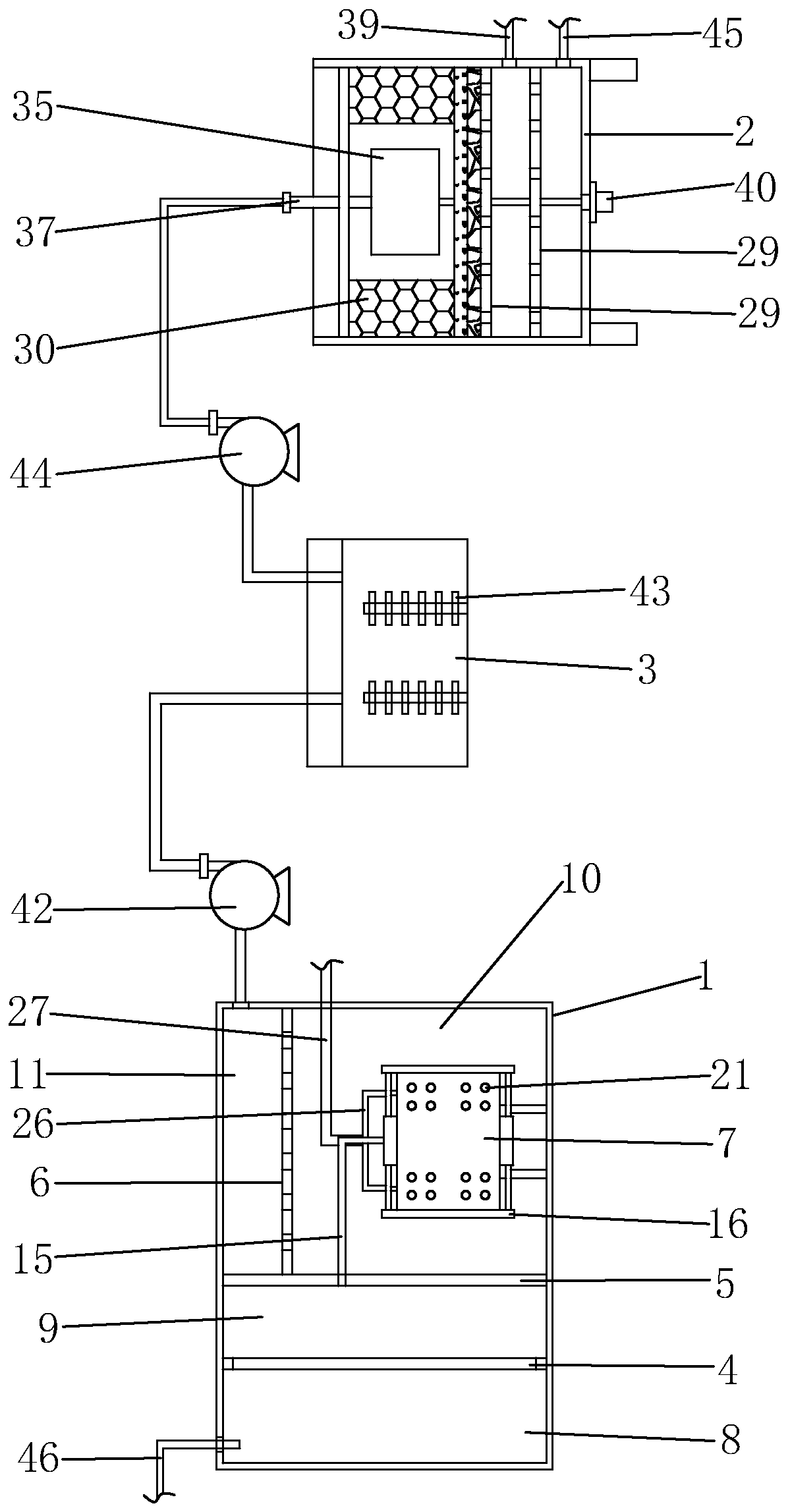 Domestic sewage treatment system and method