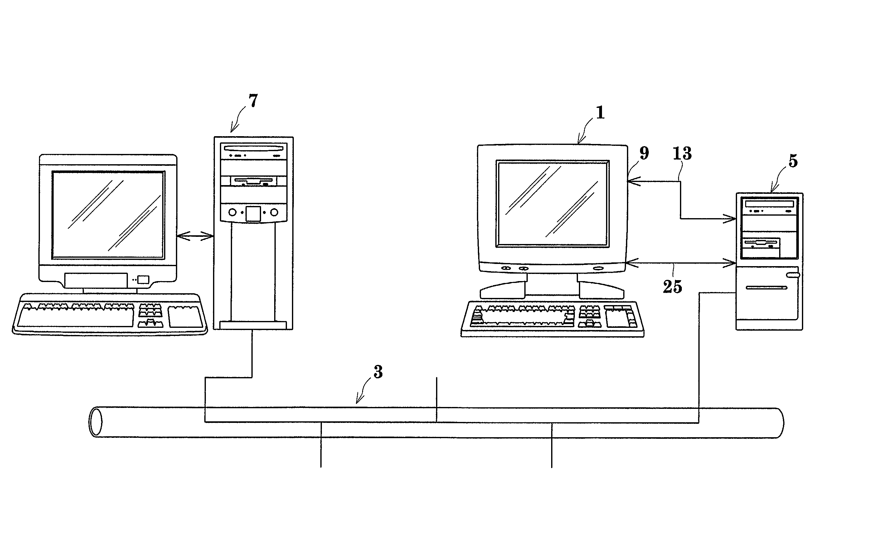 Display device, program therefor, and program for components of a system including the same